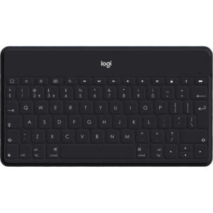 Logitech Keys-To-Go Wireless Bluetooth Keyboard For IPhone, IPad, Smartphone, Tablet, Android, Windows, Apple TV, Ultra-Thin, Ultra-Light, Short-Cut Keys, QWERTY UK Layout - Black