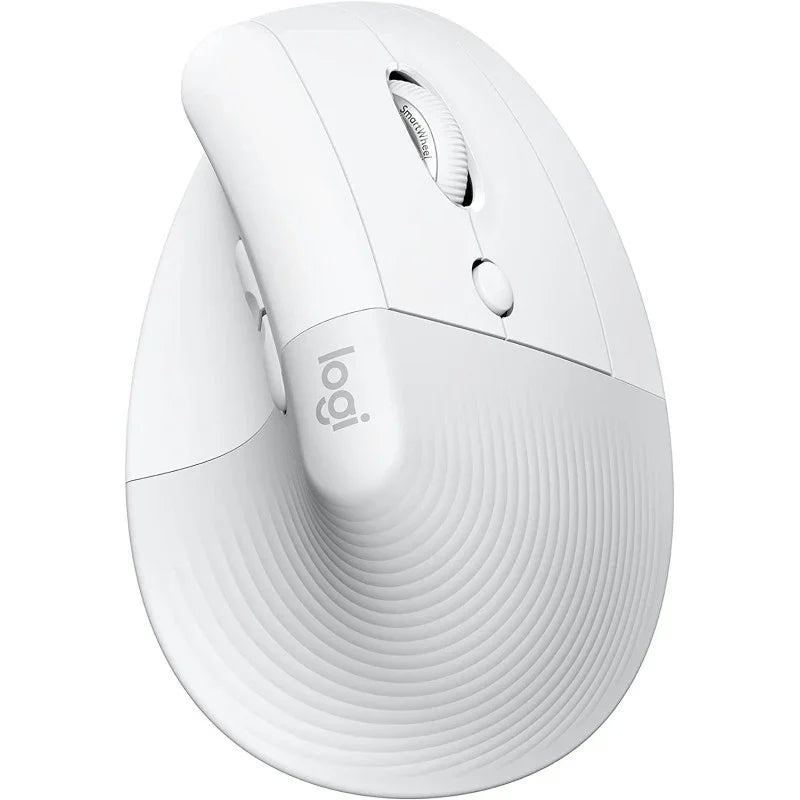 Logitech Lift Vertical Ergonomic Mouse, Logi Bolt USB Receiver, 4000 DPI Sensitivity, Multi-OS Compatibility, 10m Range, 2 Year Battery Life, Quiet Clicks & Smartwheel, Off White | 910-006475